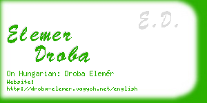 elemer droba business card